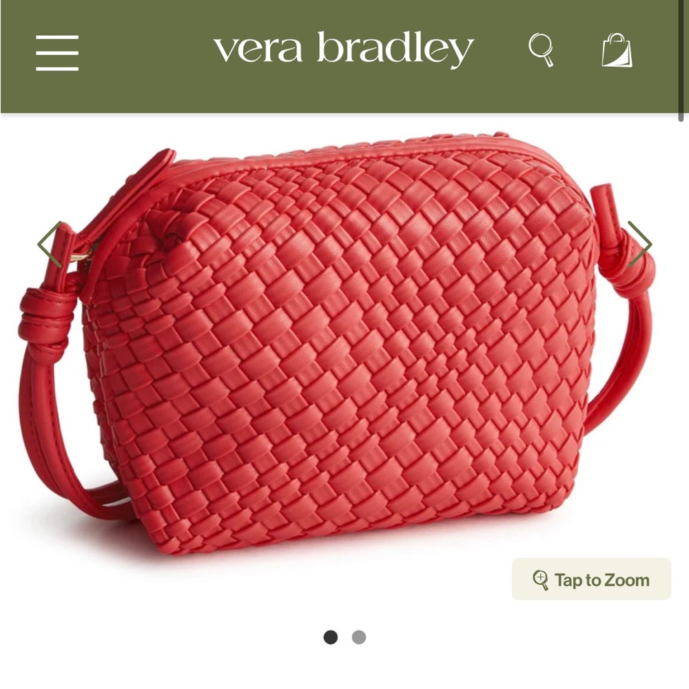 Vera Bradley Blake Crossbody Red Woven Bag NEW